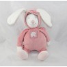 Musical cuddly toy rabbit MOULIN ROTY Blueberry & Capucine pink hood 26 cm