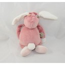 Doudou musical rabbit MOULIN ROTY Blueberry - Capuchin pink hood 26 cm