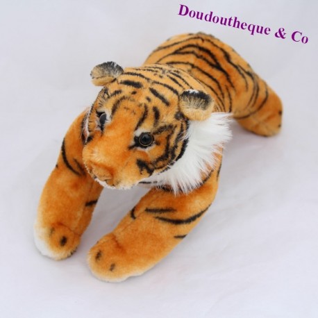 Peluche tigre classique marron rayé noir 28 cm