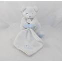Doudou handkerchief bear DOUDOU AND COMPAGNIE I love my white blue softie 20 cm