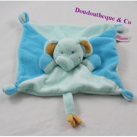Doudou Flachelefant POMMETTE Blau Intermarket 20 cm Doudou Flachelefant POMMETTE Blau Intermarket 20 cm