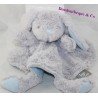 Doudou flat rabbit TOM - ZOÉ round blue grey puppet 26 cm