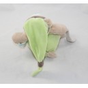 Doudou bear BABY NAT' Luminescent green brown star puppet 19 cm