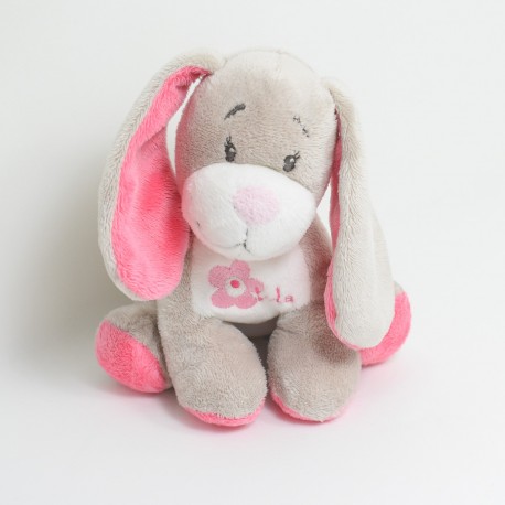 Doudou Lola koala ARTHUR and LOLA BEBISOL grey pink 25 cm