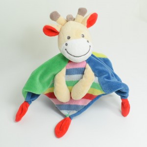 NicoTOY Woodstock rosso in lana blu a righe doudou