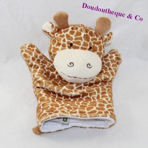 Doudou giraffe puppet NATURE PLANET spotted brown 23 cm