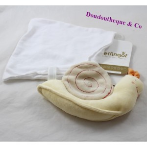 Doudou mouchoir escargot BERLINGOT beige 11 cm