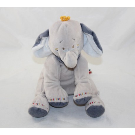 Peluche Bao elefante NOUKIE'S Bao & Wapi blu beige 25 cm