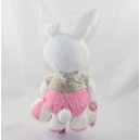 Plush rabbit words of children grey pink 24 cm ball business