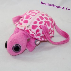 Plush turtle handbag THE FERME AT CROCODILES pink sequins 21 cm