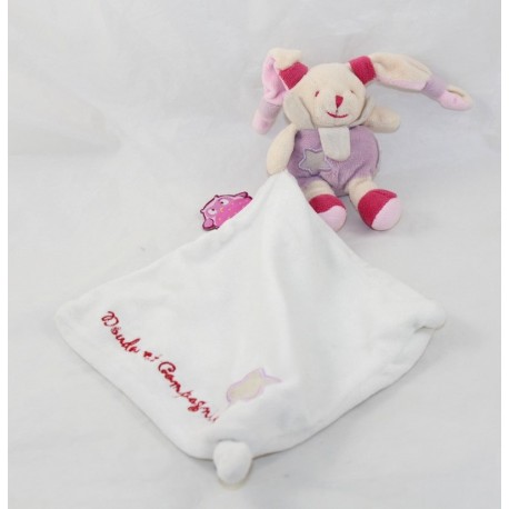 Doudou mouchoir lapin DOUDOU ET COMPAGNIE Chouette ça brille luminescent rose mauve