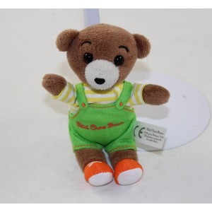 Peluche Petit Ours Brun BAYARD EDITIONS salopette verte et Tshirt jaune 18 cm