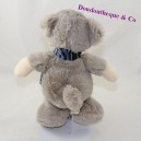 KSD gris azul bufanda oso cachorro 23 cm