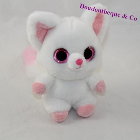 Plüsch Fennec YOOHOO Fuchs weiß rosa große Augen 16 cm