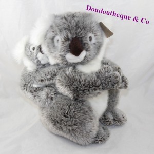 Mamma koala e il suo bambino WWF grigio capelli lunghi 28 cm