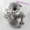 Peluche maman koala et son bébé WWF gris poils longs 28 cm