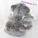 Peluche maman koala et son bébé WWF gris poils longs 28 cm