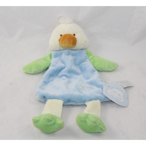 op tijd Politie Tegenslag Doudou flat duck TIAMO blue green Daffy - Ducky 28 cm - SOS soft