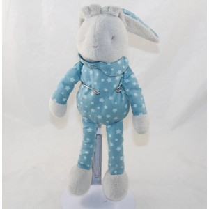 Conejo Doudou KLORANE estrellas grises azules 28 cm