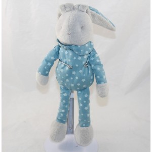 Doudou Kaninchen KLORANE blau graue Sterne 28 cm