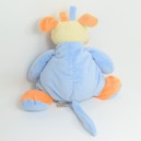 Doudou zèbre DOUKIDOU bleu orange 28 cm