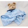 Doudou flat bear I LOVE MY MOM blue satin scarf bell 35 cm