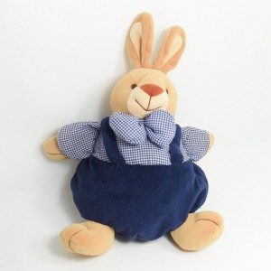 Doudou ball bear JOLLYBABY blue beige stripes strap 20 cm