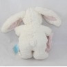 Doudou coniglio BABY NAT' Il fazzoletto bianco ventre rosa avvolge 20 cm