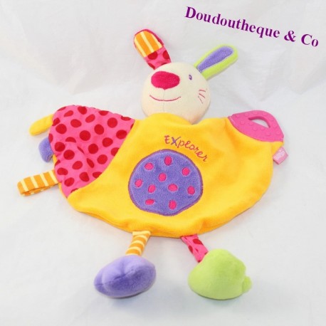 Doudou flach Kaninchen BABYSUN Explorer Beißring 27 cm Doudou flach Kaninchen BABYSUN Explorer Beißring 27 cm