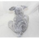 Peluche chien JOURS HEUREUX gris blanc poils longs 28 cm