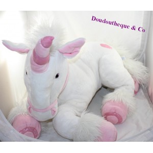 Grande peluche unicorn XL GIPSY bianco gigante rosa 80 cm