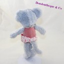 Doudou mouse SUCRE D'ORGE grey pink dress 26 cm