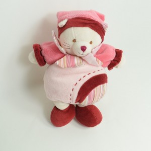 Doudou Minouchette Katze Doudou UND Firma rosa bordeaux 25 cm