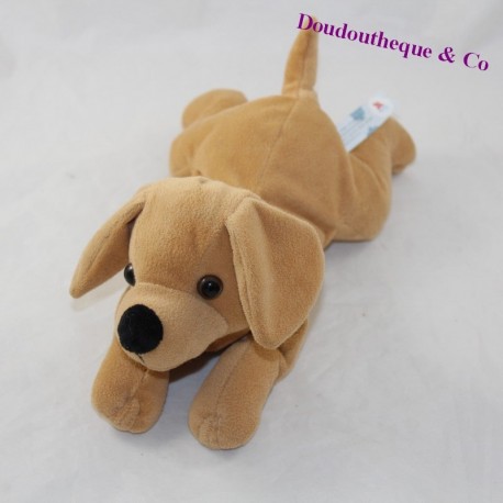 Peluche chien SIMBA TOYS allongé marron 28 cm