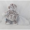 Doudou fazzoletto orso BABY NAT' Les Flocons gris BN664 21 cm