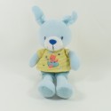 Doudou Kaninchen POMMETTE blau Taschentuch Flugzeug Orange Bär 36 cm