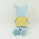 Doudou Kaninchen POMMETTE blau Taschentuch Flugzeug Orange Bär 36 cm