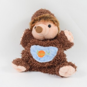 Doudou marionnette hérisson BABY NAT' marron 24 cm