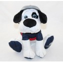 Peluche perro FONDATION BOULANGER bomberos perros azul blanco rojo 20 cm
