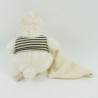 Doudou mouchoir ours BABY NAT blanc 17 cm