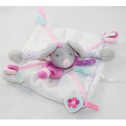 Doudou flat mouse DOUDOU ET COMPAGNIE Pearly pink purple grey DC2978 15 cm