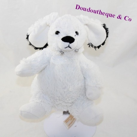 Peluche lapin RODADOU blanc noir 22 cm