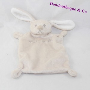 Doudou coniglio piatto GRAIN DE BLE bianco beige 22 cm