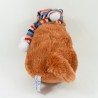 Peluche marmotte  SANDY  marron écharpe et bonnet rayés 27 cm