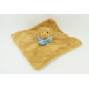 Doudou flat bear HEYTENS brown blue scarf 29 cm