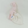 Doudou rabbit 12 cm blue white JACADI handkerchief