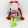 Peluche bambola ragazza NINO - IDEAS fragola stuoie trecce rosse 46 cm