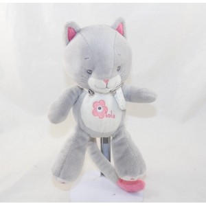 Doudou Lola Katze ARTHUR UND LOLA BEBISOL grau rosa 20 cm