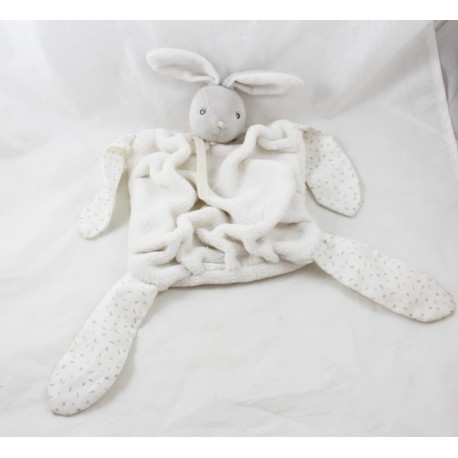 Doudou plat lapin KALOO plume blanc Créations tendres & douces