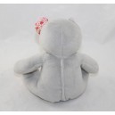 Mustela's grey Doudou bear floral fabric 20 cm